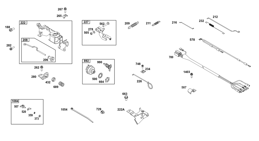Controls Group Diagram and Parts List for 356447-0676-G1 200000 - 399999 Briggs and Stratton Engine